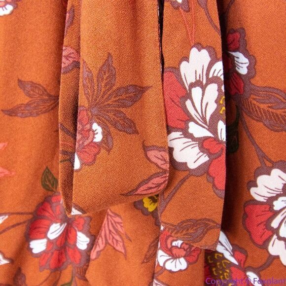 NEW Eloquii Elements Floral Print Midi Wrap Dress with Puff Sleeves, 16 - Picture 8 of 16